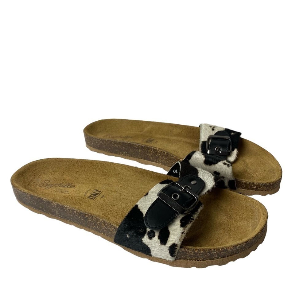 Seychelles women’s slide Sandals buckle calf hair size 10